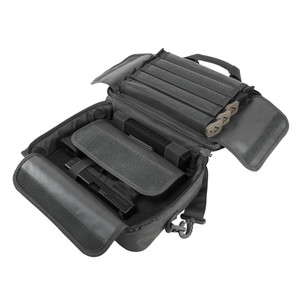 VISM Padded Double Pistol Range Bag w/Double Stack Magazine Pouches- Urban Gray