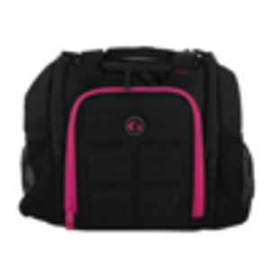 6 PACK FITNESS BAGS MINI INNOVATOR MEAL PREP ANAGEMENT TOTE 3- Black w/ Pink Trim 6 PACK FITNESS BAGS MINI INNOVATOR MEAL PREP ANAGEMENT TOTE 3- Black w/ Pink Trim