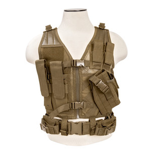 NcSTAR Heavy Duty Tactical Vest w/Holster [XSM-SM] - Tan