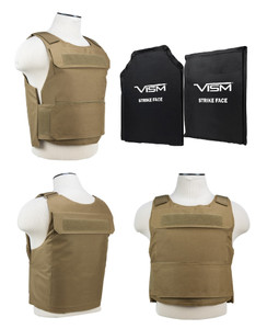 VIZM Discreet Plate Carrier XS-SM, M-2XL, 2XL-4XL Adjustable Includes (2) LVL IIIA Soft Panels-Tan VIZM Discreet Plate Carrier XS-SM, M-2XL, 2XL-4XL Adjustable Includes (2) LVL IIIA Soft Panels-Tan