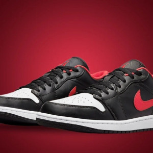 Nike Air Jordan 1 Low "Black/Fire Red/White" Men's Shoe
