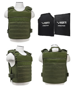 External Pocket Tactical Plate Carrier Includes (2) LVL IIIA Soft Panels- Green