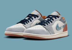 Nike Air Jordan 1 Low SE "Phantom/Coconut Milk/Amber Brown/Star Blue" Men's Shoe Nike Air Jordan 1 Low SE "Phantom/Coconut Milk/Amber Brown/Star Blue" Men's Shoe