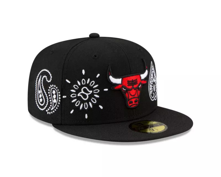 New Era Chicago Bulls Team Air Jordan Bandana Front 59FIFTY Hat Fitted Cap