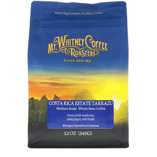 Mt. Whitney Coffee Roasters, Costa Rica Estate Tarrazu, Medium Plus Roast, Whole Bean Coffee
