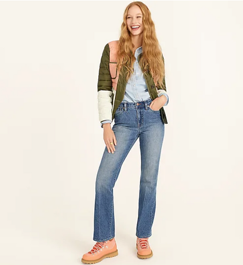Full-length demi-boot jean in Emporio wash