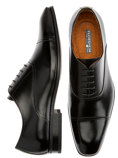 Florsheim Francisco Black Cap-Toe Oxfords