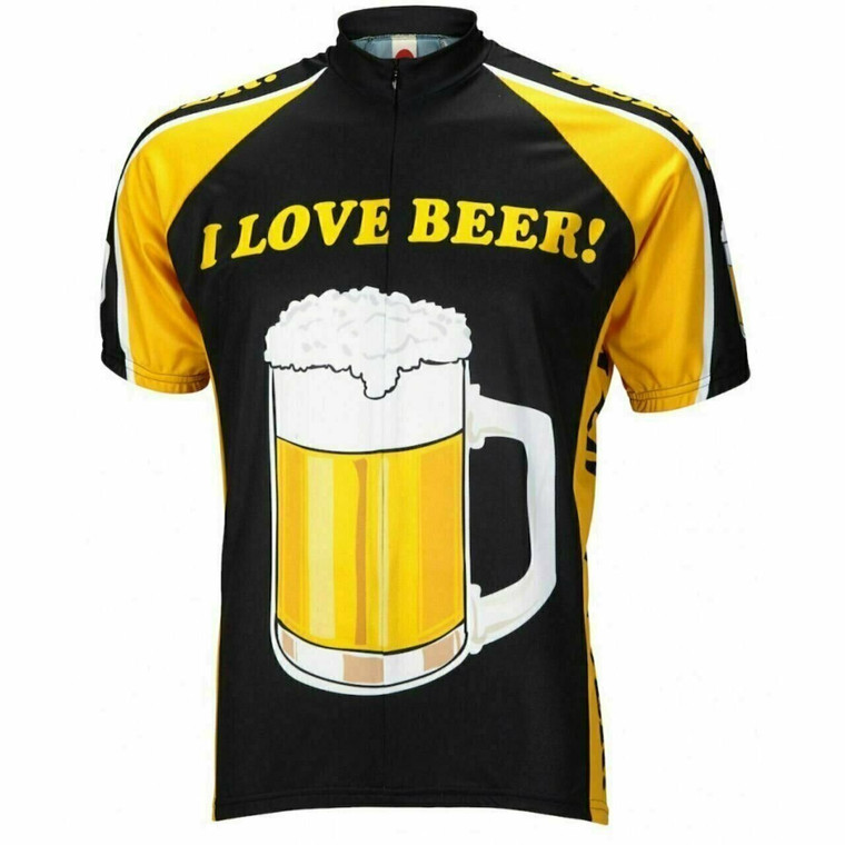 Cycling Jersey I Love Beer Short sleeve 15" zip men's cycling jersey