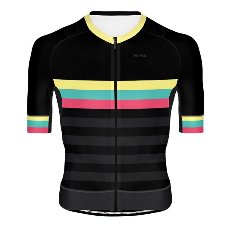 Primal Wear Striped Men’s Equinox Elite Fit Full Zip Cycling Jersey