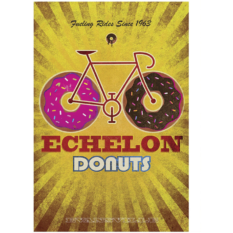 Echelon Donuts by John Evans Vintage Bicycling Art Poster