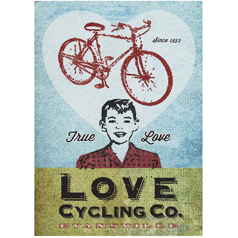 Love Cycling Company by John Evans Vintage Bicycling Art Poster 