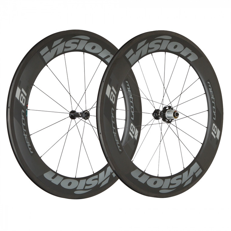 Vision Metron 81 TL Carbon Tubular Wheelset 16/21H-700c Black Center Lock disc brake