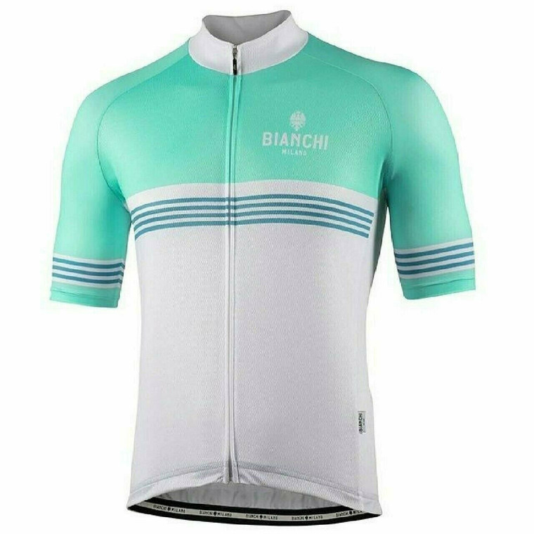 Cycling Jersey Nalini Bianchi Milano Prizzi Short Sleeve White/Celeste