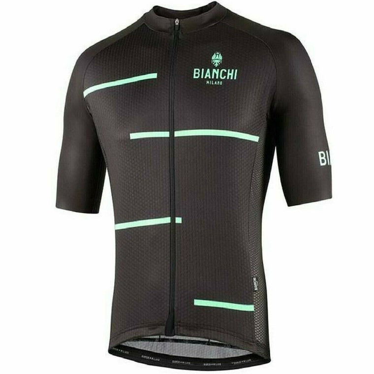 Cycling Jersey Nalini 2021 Bianchi Milano Disueri Short Sleeve Black