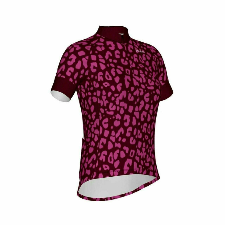 Cycling Jersey Leopard Print Short Sleeve full zip Women's