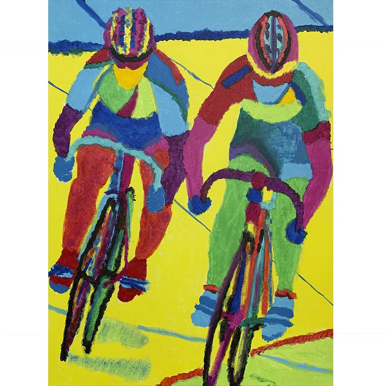 Women's Sprint Velodrome Bike Racing Bicycling Art Poster Sandra wright Sutherland BoyerCycling