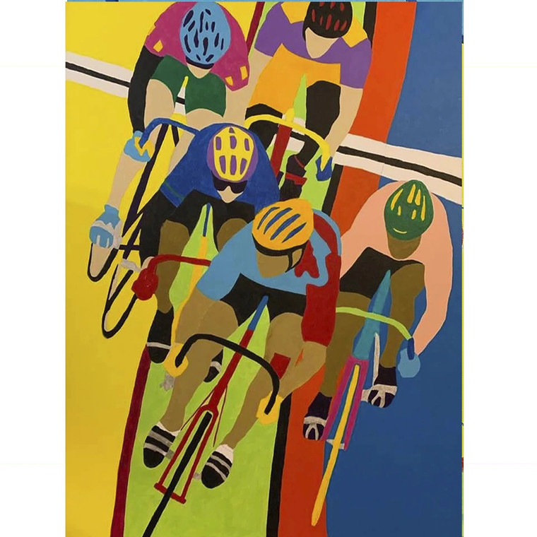 Keirin Check Velodrome Bike Racing Bicycling Art Poster Sandra wright Sutherland BoyerCycling