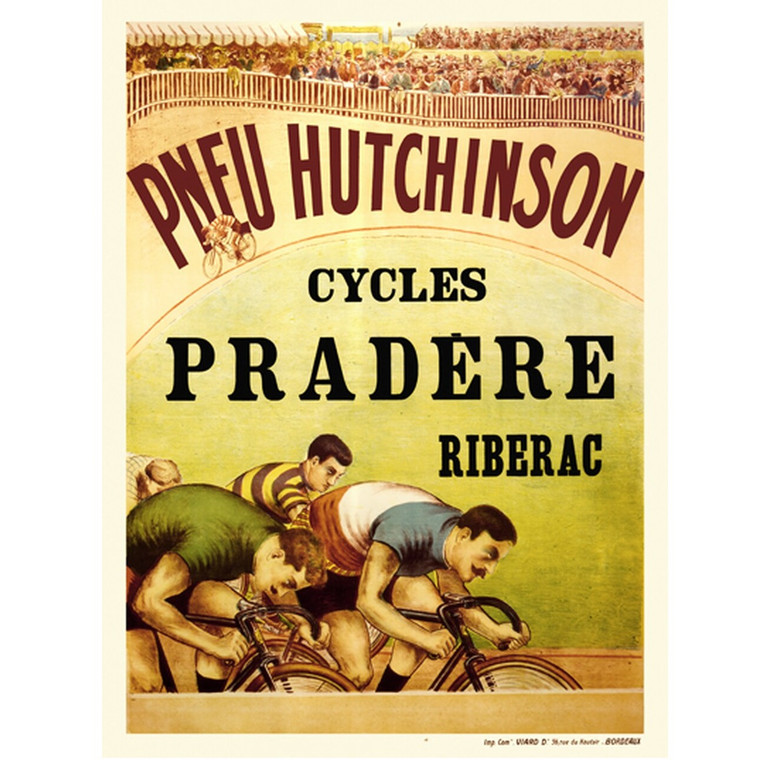 Pneu Hutchinson Pradere Cycling Poster Vintage Bicycling Art Poster BoyerCycling