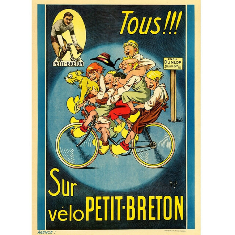 Cycling Poster Petit-Breton Bicycle Poster Fine Art Vintage 18" x 24"