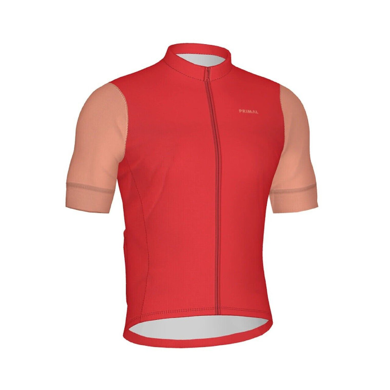 Cycling Jersey Primal Solid Red Men's Helix 2.0 Jersey  Full Zip