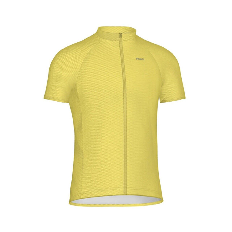 Cycling Jersey Solid Yellow Men's Sport Cut by Primal