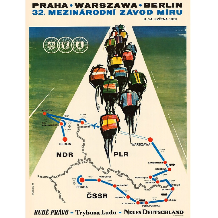 Peace Race Map 1979 Bicycle Poster Fine Art Bicycle Poster