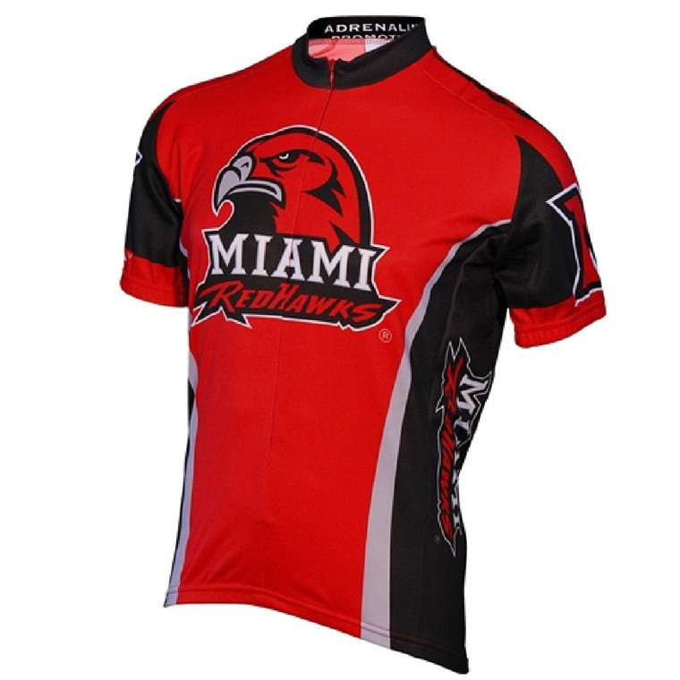 Miami of Ohio Redhawks 3/4 zip Men's Short Sleeve Cycling Jersey