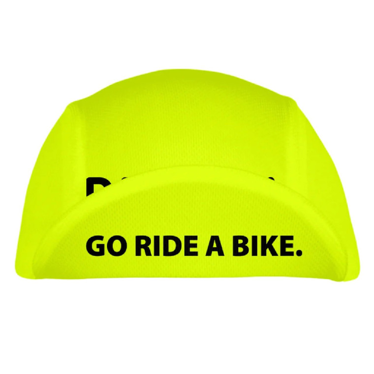 Primal Go Ride a Bike Hi-Viz Yellow Cycling Cap