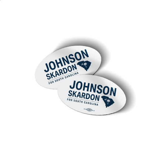 Johnson Skardon - Oval (4" x 2.25" Vinyl Sticker -- Pack of Two!)