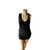 Bold and beautiful. This Dots black bodycon mini dress in size L features rhinestone straps, a draped front, and a racerback design. Stretch fit and ready to stun.