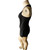 Dots Black Bodycon Mini Dress – Size L | Rhinestone Straps & Draped Racerback Fit