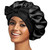 Silk Bonnet Satin Bonnet for Sleeping Large Bonnets with Tie Band Hair Wrap with Adjustable Straps Hair Cap for Women Curly Black - 1764358097