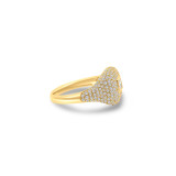 Gold Diamond Signet Pinky Ring side