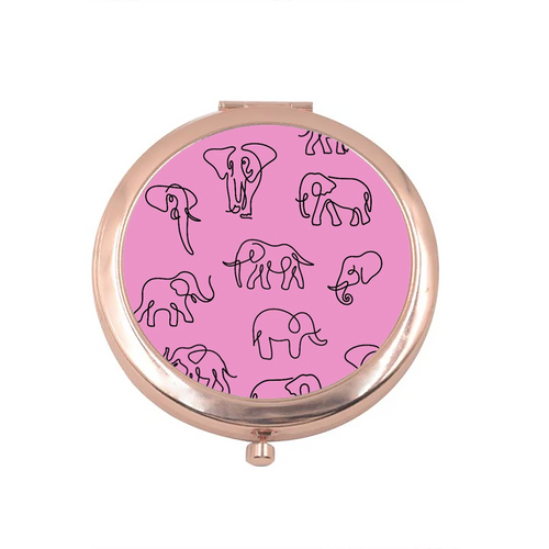 Pink Elephant Compact Mirror