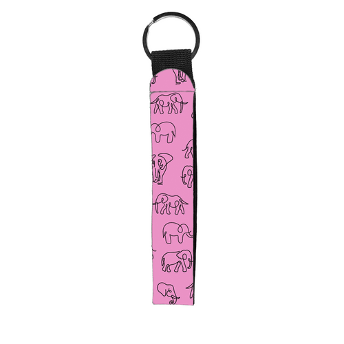 Pink Elephant Wristlet Key Chain