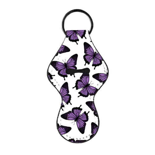 Purple Butterflies Lip Balm Holder