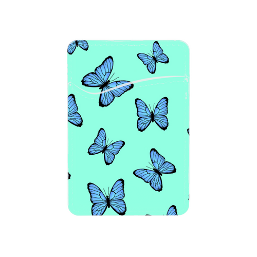 Blue Butterflies Adhesive Rose Pocket