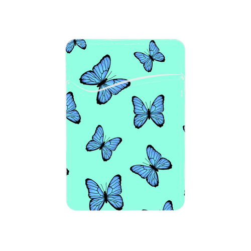 Blue Butterflies Rose Pocket