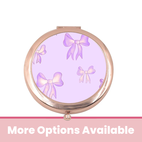 Purple Bows Compact Mirror
