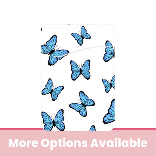Blue Butterflies Adhesive Rose Pocket