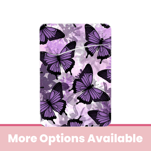 Purple Butterflies Adhesive Rose Pocket