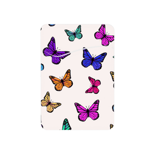 Rainbow Butterfly Adhesive Rose Pocket