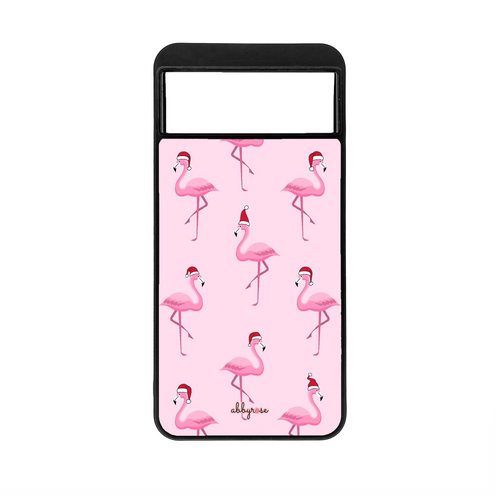 Merry Flamingos Pixel Phone Case