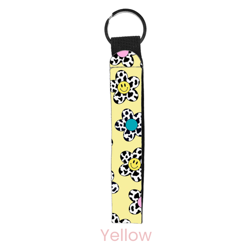 Cow Smilies Wristlet Key Chain