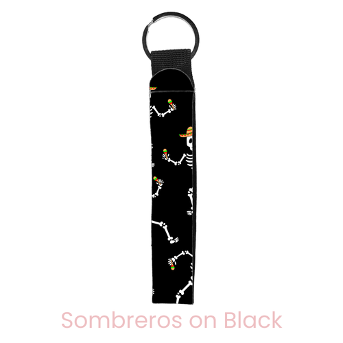 Dancing Skeletons Wristlet Key Chain