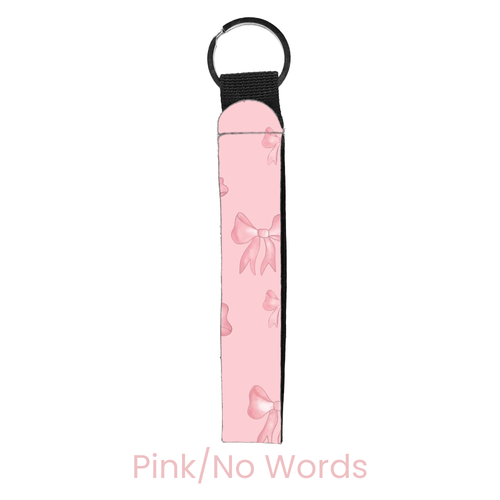 Pink Bows Wristlet Key Chain