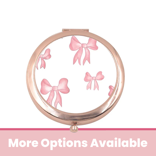 Pink Bows Compact Mirror