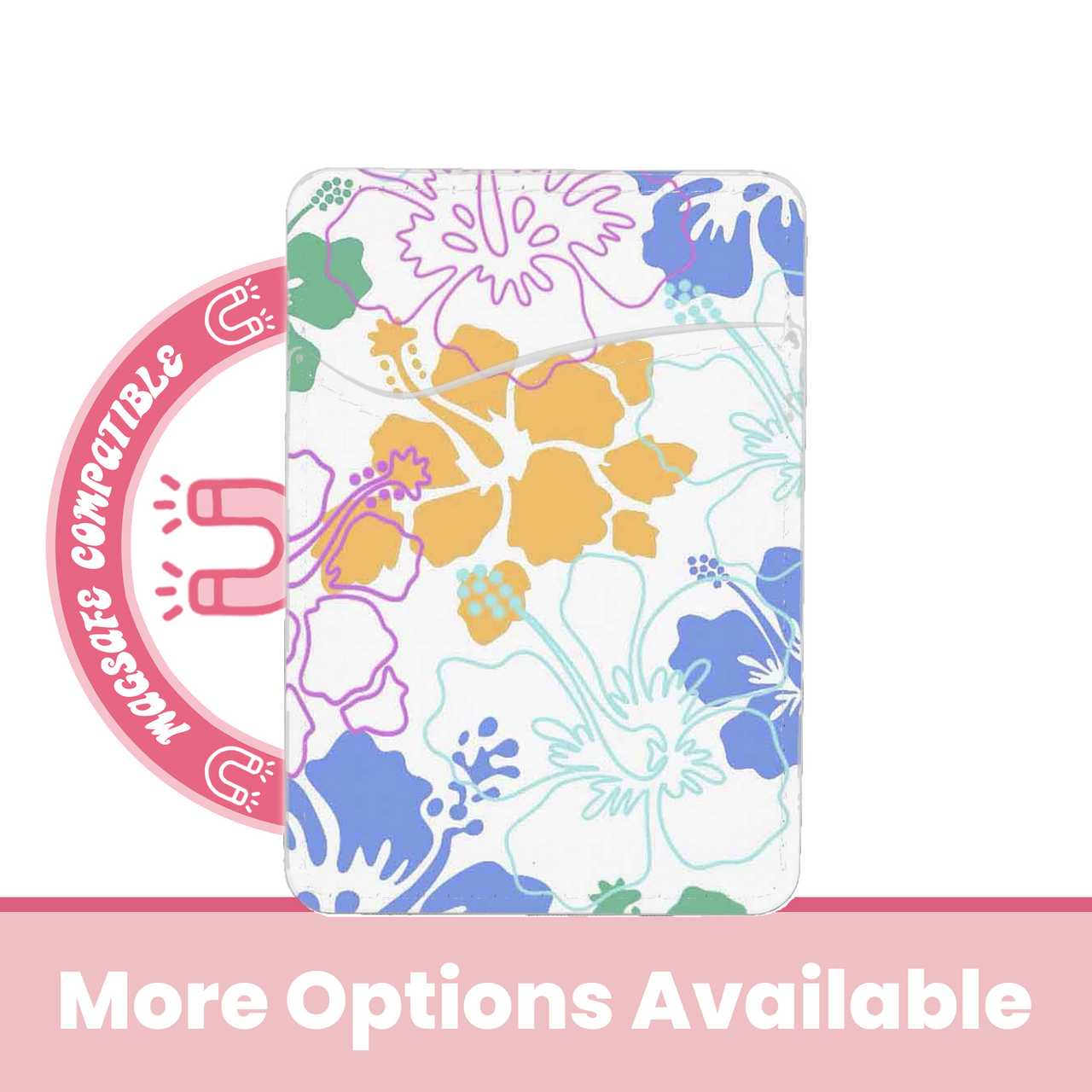 abbyrose Hibiscus Dreams MagSafe Card Holder Pocket for iPhone 12 13 14 15 16 - Picture 3 of 7