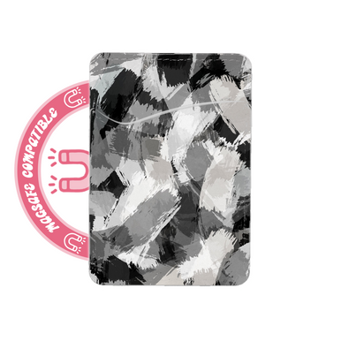 abbyrose Poche Porte Carte MagSafe Scribble Noir et Blanc pour iPhone 12-16 - Photo 1 sur 1