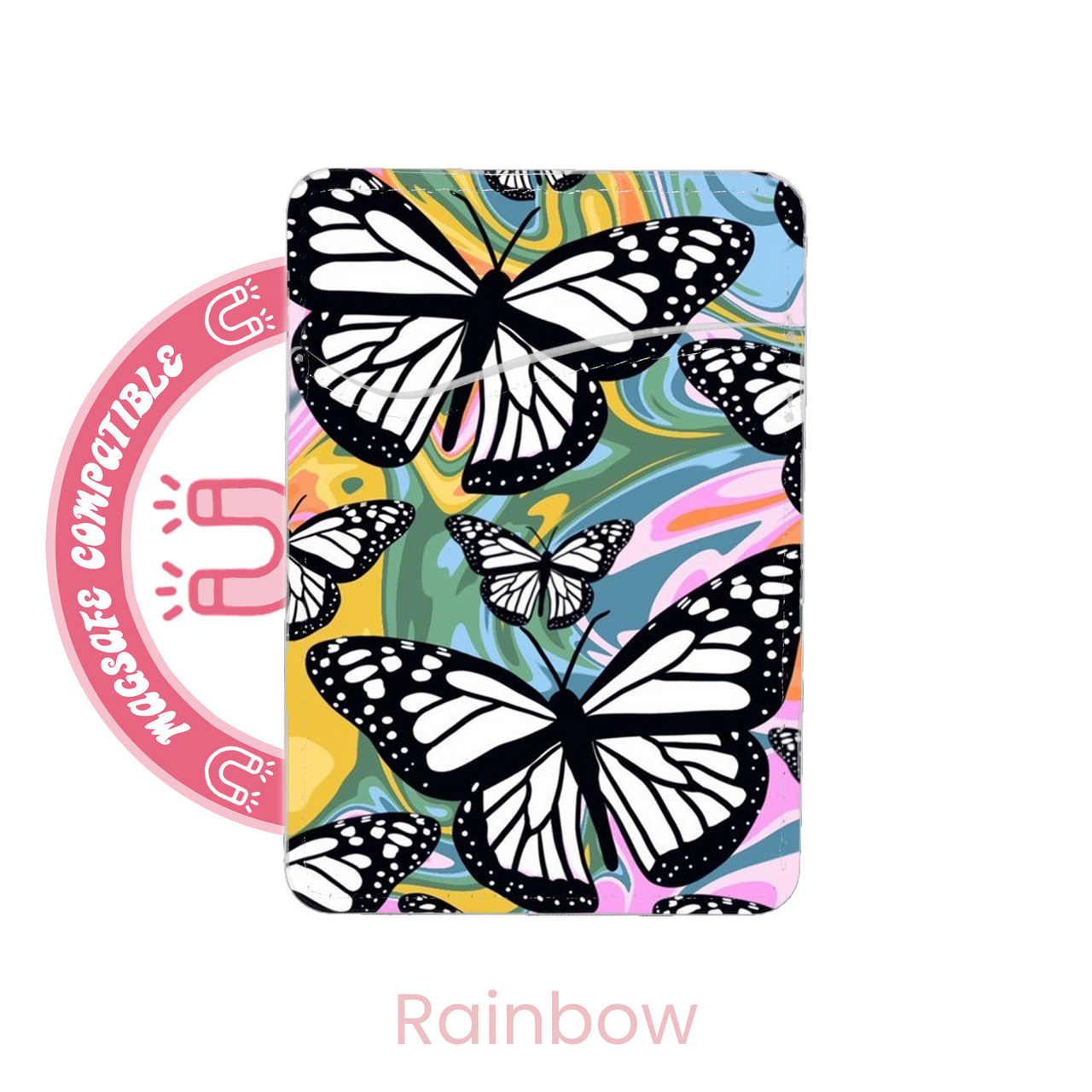 abbyrose Butterfly Swirl MagSafe Card Holder Pocket for iPhone 12 13 14 15 16 - 第 2/13 張圖片